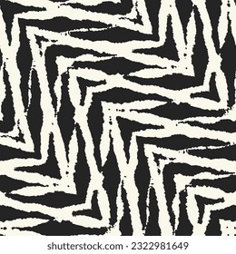 Monochrome Marbled Effect Textured Zigzag Pattern