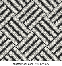 Monochrome Marbled Textured Tile Checked Seamless Pattern 