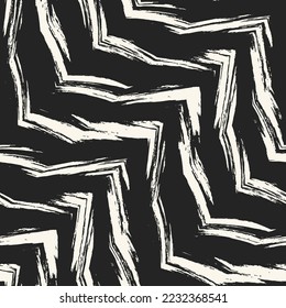 Monochrome Marbled Textured Zigzag Pattern