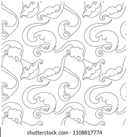 Monochrome marine waves seamless pattern. Design element stock vector illustration for web, for print
