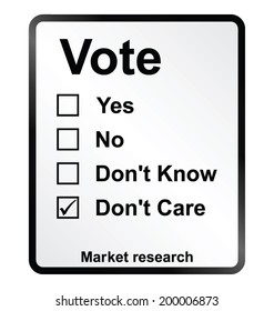 Monochrome market research vote sign isolated on white background