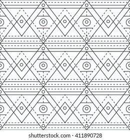 Monochrome marking geometric seamless pattern