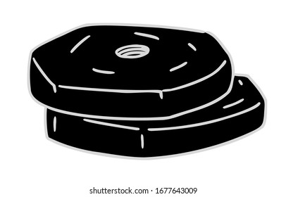 Monochrome material: training items, dumbbells