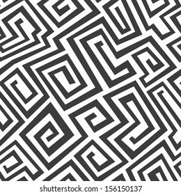 monochrome maze seamless pattern