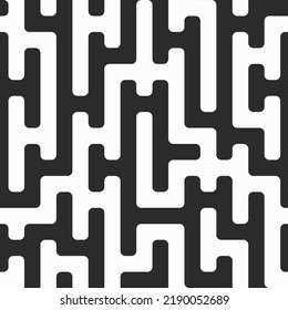 Monochrome maze vector seamless pattern