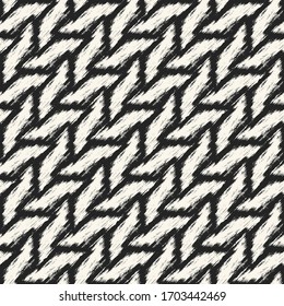 Monochrome Melange Diagonal Zigzag Stroke Textured Pattern