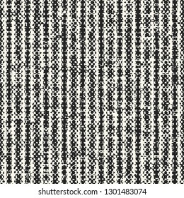 Monochrome Melange Dotted Textured Striped Background. Seamless Pattern.