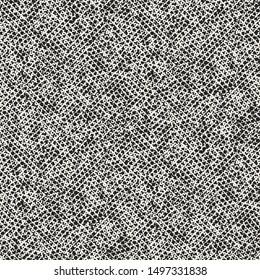 Monochrome Melange Effect Textured Broken Geometric Background. Seamless Pattern.