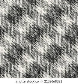 Monochrome Melange Knit Textured Striped Pattern