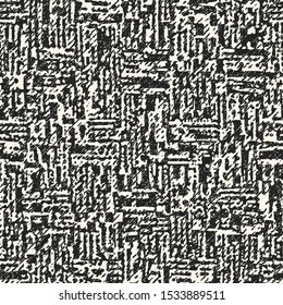 Monochrome Melange Textured Ethnic Graphic Motif. Seamless Pattern.