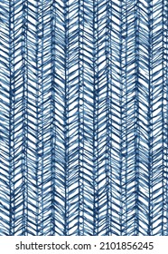 Monochrome Melange Textured Herringbone grunge blue Background. Seamless Pattern.Monochrome Herringbone Stripes Textured Distressed Background. Seamless Pattern.