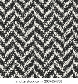 Monochrome Melange Textured Herringbone Pattern