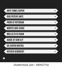 Monochrome menu template in strict style. Useful for presentations and web design.