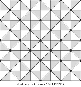 Monochrome mesh seamless pattern tiles triangular shape geometric correct order clear lines minimalist style