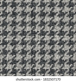 Monochrome Mesh Textured Houndstooth Check Pattern