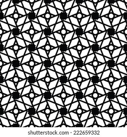 Monochrome messy seamless pattern with parallel lines, black and white infinite geometric mosaic textile, abstract vector textured web visual covering. 