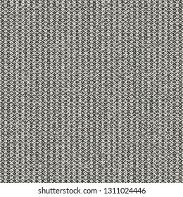 Monochrome Micro-Checked Canvas Textured Background. Seamless Pattern.