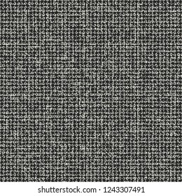 Monochrome Micro-Checked Textured Distressed Background. Seamless Pattern.