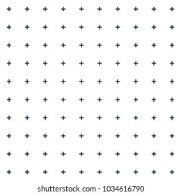 Monochrome Mini Plus Cross Symbol Seamless Pattern, Background, Texture, Wallpaper, Banner, Label, Vector Design