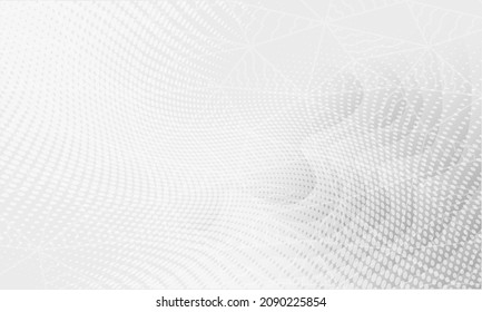 Monochrome Minimal Halftone Space Background. Gray 3d Abstract Backdrop Design. Grey Digital Design Paper Wallpaper. Grayscale Motion Vector Concept Background.