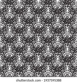 Monochrome minimalist tribal pattern with ethnic sun and lily flower. Inspired by the signs of the Gothic culture. Vector on a white background for textile, paper, scrapbook.