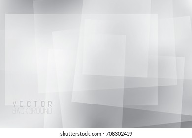 Monochrome minimalistic geometric background with copyspace. Vector illustration. Backdrop with various opasity and gradient layers.