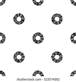 Monochrome minimalistic tribal seamless pattern with ethnic sun. Inspired by signs of primitive aboriginal culture. Vector background with isolated inky black art on white backdrop for nursery.