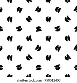 Monochrome minimalistic tribal seamless pattern with crescent. Inspired by signs of primitive aboriginal culture. Vector background with isolated inky black art on white backdrop for nursery.