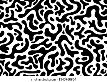 Monochrome Modern Camouflage Seamless Pattern. Vector Background Illustration For Web, Fashion, Surface Design