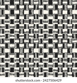 Monochrome Modern Twisted Checked Pattern