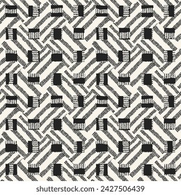 Monochrome Modern Twisted Checked Pattern