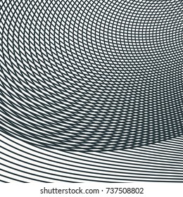 Monochrome Moire Wave Pattern. Separate Layer.