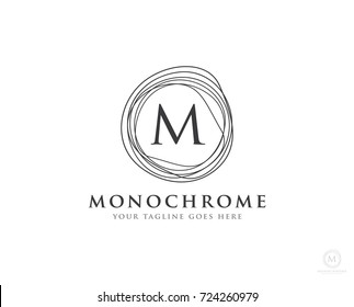 monochrome monogram luxury logo icon vector template