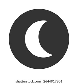 Monochrome Moon Icon – Flat Celestial Symbol
