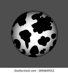 Monochrome moon in space isolated 3d planet icon 