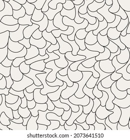 Cuadrícula de mosaico monocromo con células ondulantes. El rompecabezas del rompecabezas no tiene fisuras.