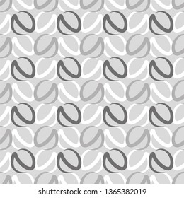monochrome mosaic pattern, stripe, curve, circle, seamless vector background