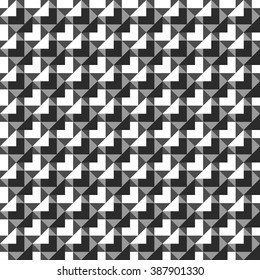 Monochrome mosaic seamless pattern.