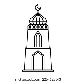 estilo de la torre de la mezquita monocroma