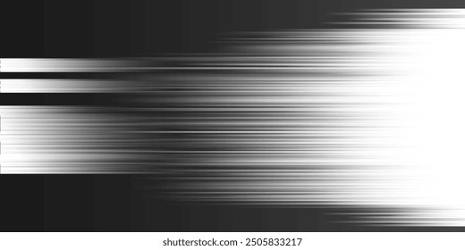 Monochrome Motion Blur: A Sleek and Dynamic Abstract Design with Horizontal Gradient Lines