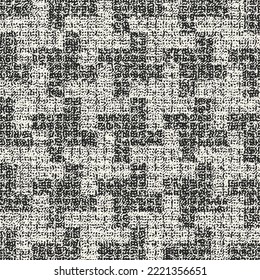 Monochrome Mottled Canvas Textured Houndstooth Pattern