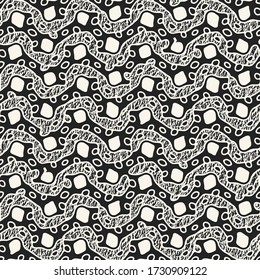 Monochrome Mottled Contoured Wavy Dotted Textured Pattern