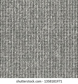 Monochrome Mottled Herringbone Stroke Textured Background. Seamless Pattern.