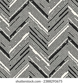 Monochrome Mottled  Herringbone Textured Pattern