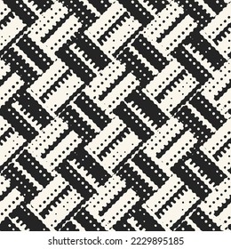 Monochrome Mottled Textured Basketweave Pattern - Shutterstock ID 2229895185