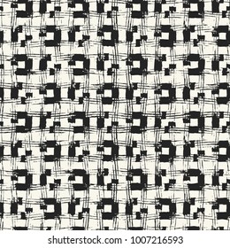 Monochrome Mottled Textured Checked Pattern