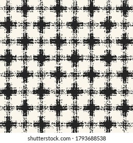 Monochrome Mottled Textured Checked Pattern