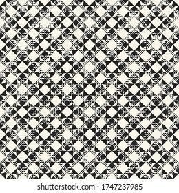 Monochrome Mottled Textured Checkered Pattern