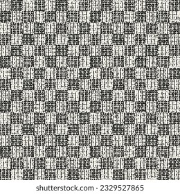 Monochrome Mottled Textured Checkered Pattern