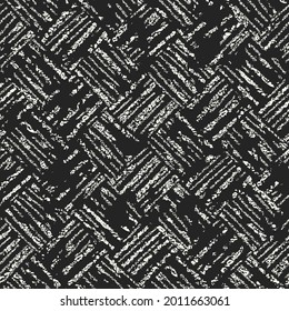 Monochrome Mottled Textured Distressed Checked Pattern